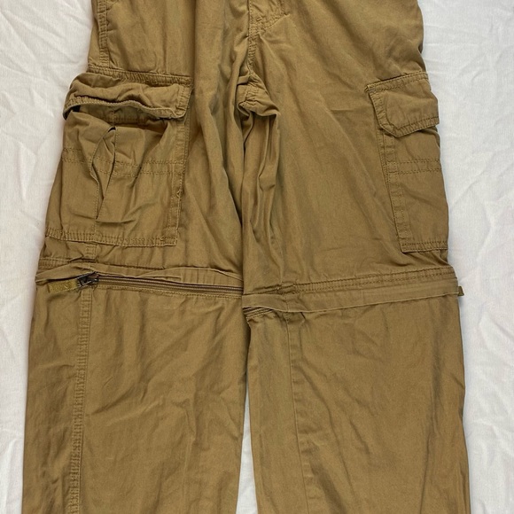 2 in 1 Boys Dark Khaki Pants/Shorts with Blue Polo Shirt Size M 8-10 - Picture 9 of 11